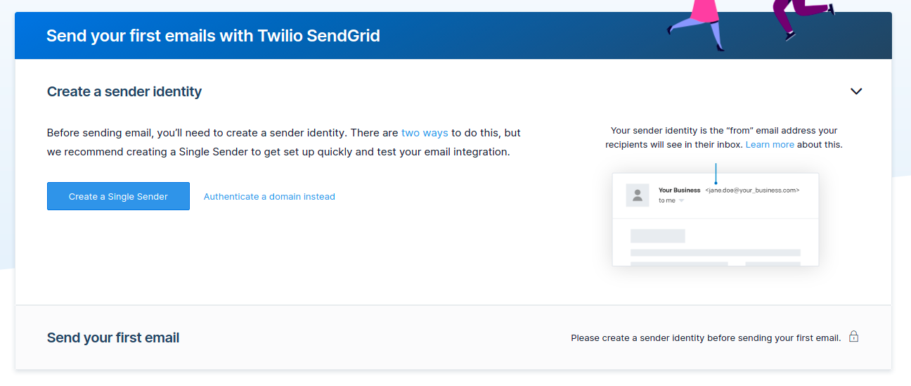 “authenticate a domain instead"をクリックする