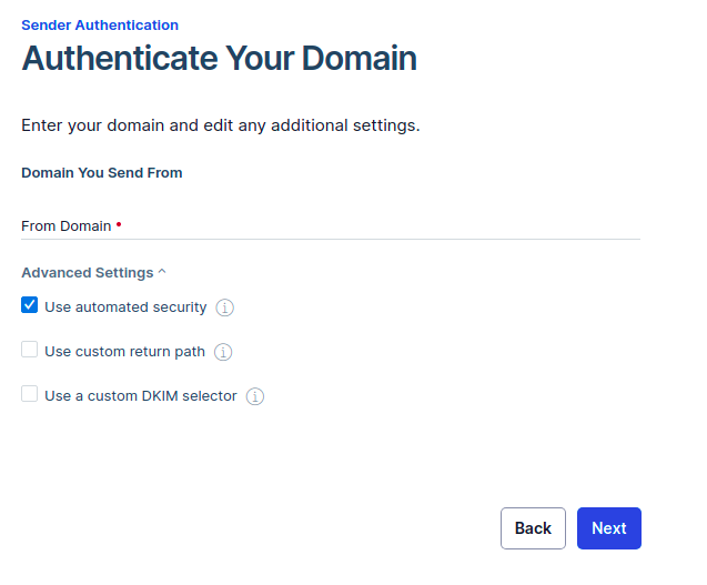 ドメイン名の入力