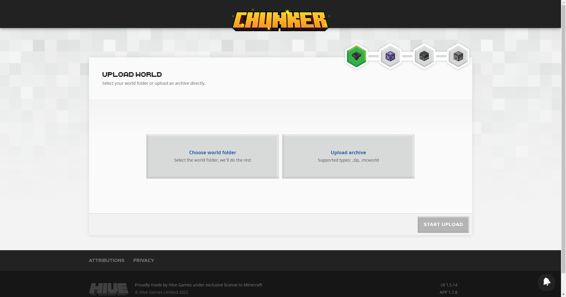 Chunker 開始画面