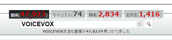 VOICEVOX ニコニコ動画 動画件数